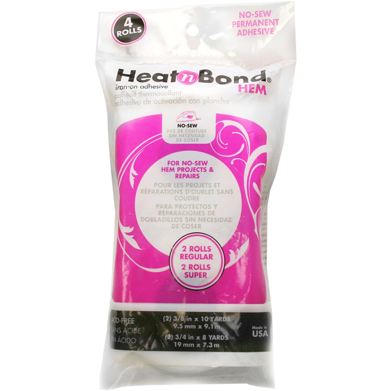 HeatnBond Hem Iron-On Adhesive-4/Pkg
